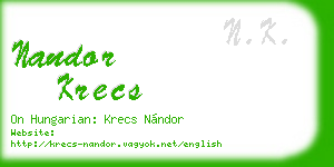 nandor krecs business card
