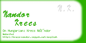 nandor krecs business card